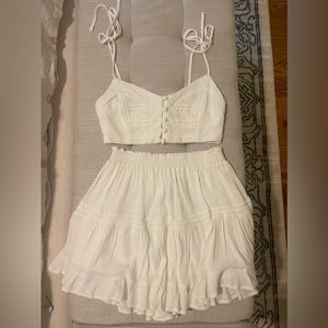White Princess Polly Skirt and Crop Top Set